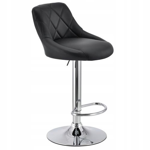 HOKER krzesło barowe pikowane skórzane czarne na Arena.pl