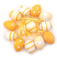 JAJKA ZAWIESZKI PISANKI DO ZAWIESZENIA 12 szt BIAŁE POMARAŃCZOWE