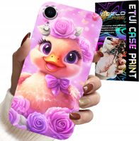 ETUI DO IPHONE XR - SŁODKA KACZUCHA, KACZKA NA RÓŻOWYM TLE