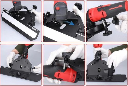 PRZYSTAWKA SZLIFIERKI KĄTOWEJ DO CIĘCIA PŁYTEK GRESU POD KĄTEM 45° SLIDER na Arena.pl