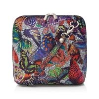 VERA PELLE torebka skórzana listonoszka stożek motyle V191 kolorowa