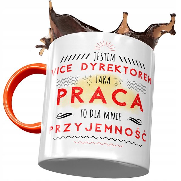 Kubek Pomarańczowy Dla Vice Dyrektora Na Prezent Z Nadrukiem Ze Zdjęciem zdjęcie 1