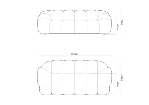 SOFA 3-OSOBOWA BEŻ WELUR 254/114/72 DIANA OD MICADONI na Arena.pl