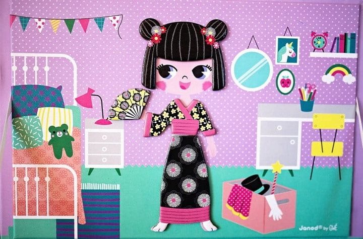 Magnetyczna Układanka Kostiumy Dziewczynka Magnetibook Janod 3+ + GRATIS zdjęcie 4