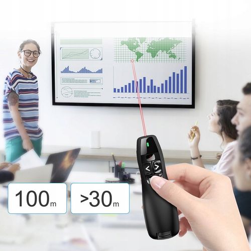 WSKAŹNIK PREZENTER LASEROWY PILOT BEZPRZEWODOWY DO PREZENTACJI LASER USB na Arena.pl