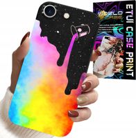 ETUI DO IPHONE 7 / 8 / SE2 - TĘCZOWE KOLOROWE WZORY, FARBA + FOLIA
