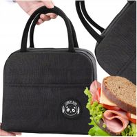 Torba LUNCH BOX termiczna na obiad Czarna izolacyjna piknik Śniadaniowa