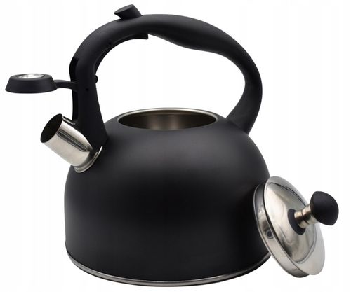 CZAJNIK INDUKCJA GAZ Z GWIZDKIEM TRADYCYJNY CZARNY MATOWY POJEMNY 2,5 L na Arena.pl