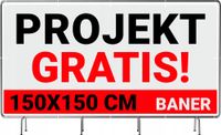 BANER REKLAMOWY plandeka 1,5x1,5m 510g powlekany + LAKIER UV PROJEKT GRATIS