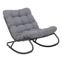 FOTEL BUJANY OGRODOWY VIBE Z SZARĄ PODUSZKĄ