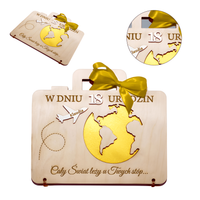 Drewniana Kartka urodzinowa Prezent Walizka koperta na pieniądze