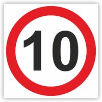 ZNAK DROGOWY Naklejka Ograniczenie 10 km b33 40cm
