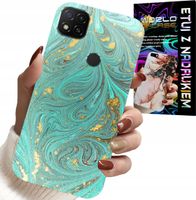 ETUI DO XIAOMI REDMI 9C - MARMURKOWE WZORY + SZKŁO HARTOWANE