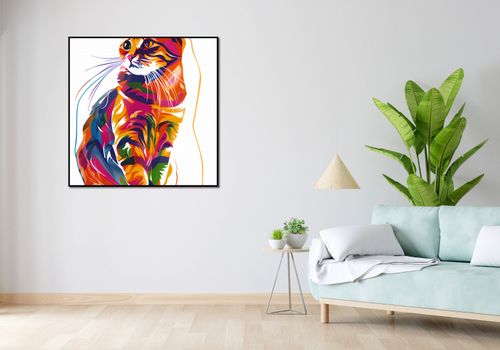 Plakat 100x100cm Nasycony Kot na Arena.pl