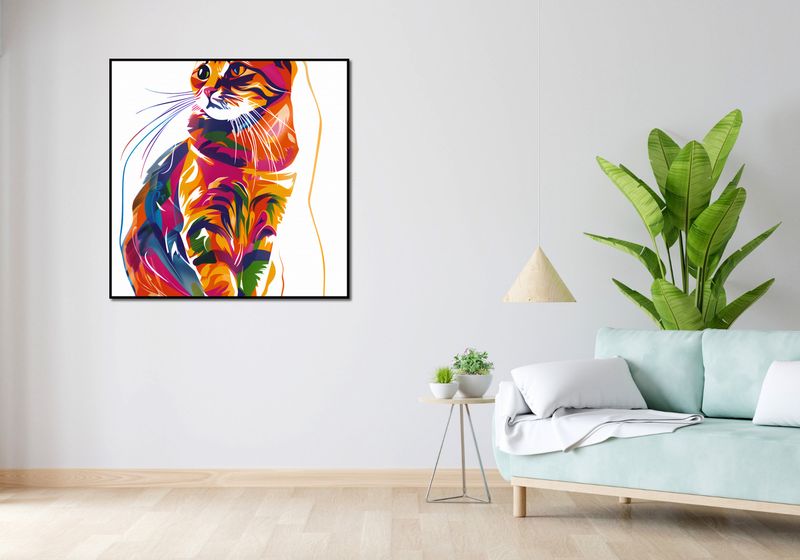 Plakat 100x100cm Nasycony Kot zdjęcie 4