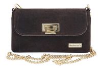 Zamszowa kopertówka na łańcuszku Barberinis - Brązowa ciemna