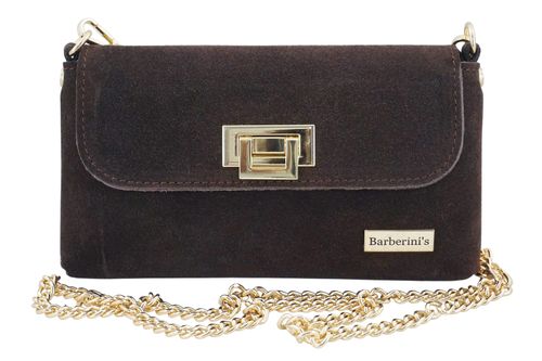 Zamszowa kopertówka na łańcuszku Barberinis - Brązowa ciemna na Arena.pl