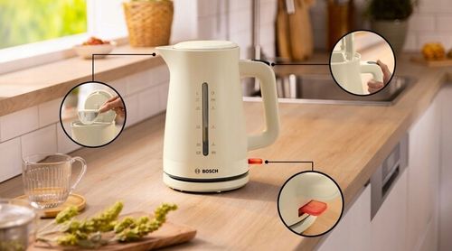CZAJNIK ELEKTRYCZNY BOSCH BEZPRZEWODOWY BEŻOWY SZYBKIE GRZANIE MOC 2400 W na Arena.pl