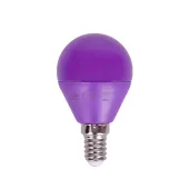 Żarówka LED G45 fioletowa E14 4W mała kulka Aigostar do nastrojowego oświetlenia
