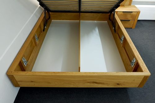 Łóżko dębowe Orio z zagłówkiem - 140x200 + panel lewy na Arena.pl