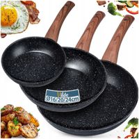 Patelnia tradycyjna Vilde granitowa okrągła 16 cm brązowa