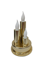 Świeczka led dekoracyjna złota potrójne ciepłe światło 14cm*8cm