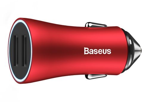 Ładowarka Samochodowa 2xUSB Baseus FastCharge 2.4A czerwony na Arena.pl