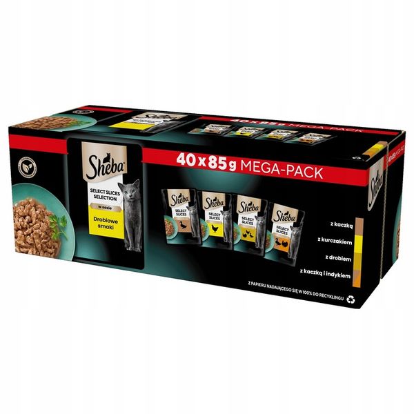 Sheba Selection Select Slices Drobiowe Smaki 40x 85g zdjęcie 1