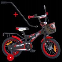 Rower dziecięcy 14 cali PRIME BMX Sport BLACK/Red PÓŁMAT Premium + dodatki