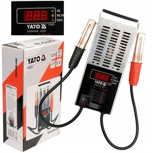 YATO CYFROWY TESTER AKUMULATORÓW MIERNIK NPIĘCIA 12V 150-1400Ah LCD YT-8311 na Arena.pl