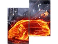 60X60CM ZEGAR MKNĄCE AUTO OBRAZ DREWNO ŚCIAN KWADRAT