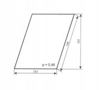szyba drzwi górna - góra ciągnika Ursus C-360 kabina czeska stary typ
