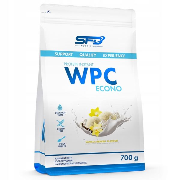 BIAŁKO SFD WPC PROTEIN ECONO 700G WANILIOWE NIEBO WHEY ODŻYWKA BIAŁKOWA FIT zdjęcie 1