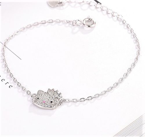 SREBRNA BRANSOLETKA 925 DLA DZIEWCZYNKI KOTEK UROCZY DESIGN na Arena.pl