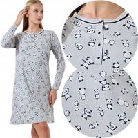 KOSZULA NOCNA DAMSKA BAWEŁNIANA ROZPINANA DŁUGI RĘKAW GUZIKI PODOMKA