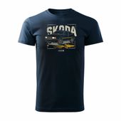 Koszulka z samochodem Skoda 120 125 130 PRL legend męska granatowa REGULAR S
