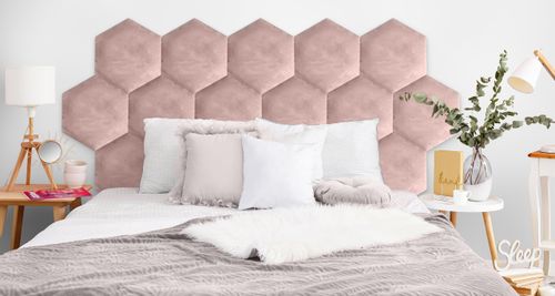 PANELE TAPICEROWANE PLASTER MIODU Heksagon RÓŻOWY 26cm x 30cm na Arena.pl