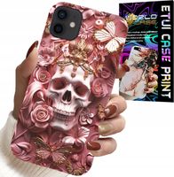 ETUI DO IPHONE 13 MINI - KOBIECE, MODNE WZORY, CZASZKA W RÓŻE