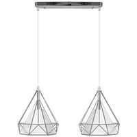 Industrialna LAMPA wisząca 8803/2 ZWIS - 02 Elem loftowa OPRAWA metalowy druciak zwis chrom biały