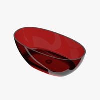 Wanna wolnostojąca transparentna 160 x 80 cm przezroczysta czerwona korek