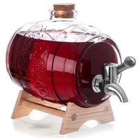 Beczka Szklana Słój Beczułka Dystrybutor Antałek na Alkohol z Kranikiem 1L