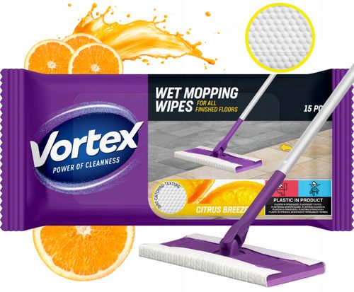vortex ściereczki do mycia podłóg 15 szt. citrus breeze na Arena.pl