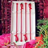 Akcesoria Do Koktajli - Mieszadełka - Szklane Czerwony