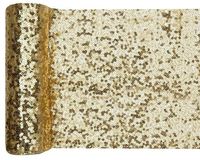 Bieżnik cekinowy złoty ozdobny 0,19 x 3 m