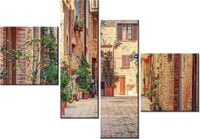 100 70CM OBRAZ 4 ELEM STARA ALEJKA TOSKANII DRUK PŁÓTNO RAMA