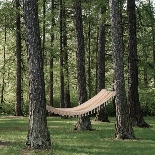 Hamak jednoosobowy beżowy XXL 200x100 cm na Arena.pl