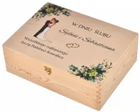 Drewniane pudełko personalizowane Prezent Ślubny dla Nowożeńców