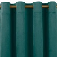 Zasłona VILA velvetowa na złotych przelotkach 530x300 morska  Homede