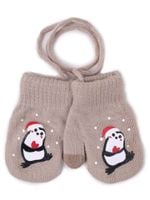 Rękawiczki dziewczęce jednopalczaste ze sznurkiem dotykowe 16 cm YOCLUB