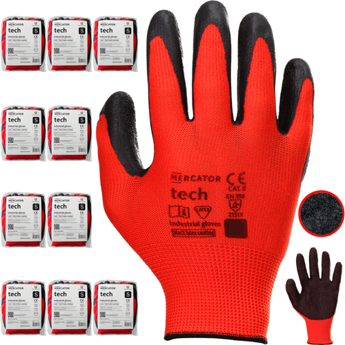 rękawice robocze mercator tech red+black latex - m - 240 par na Arena.pl